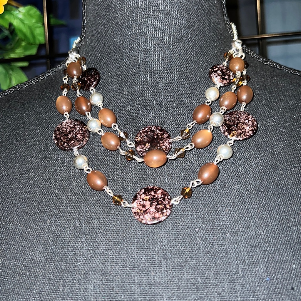 Multi Beaded & Disc Layered Necklace Fashion Jewelry